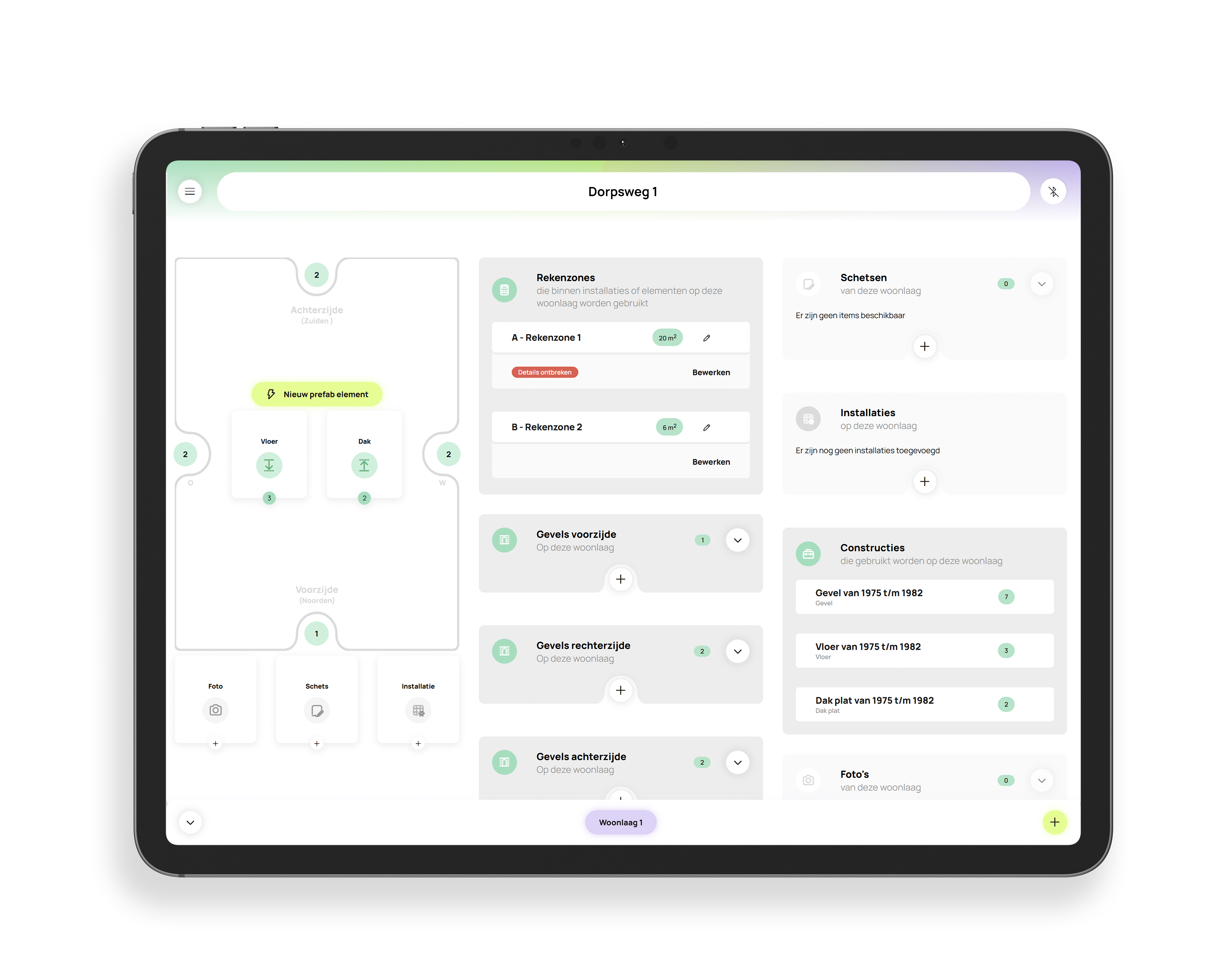 Inbrix-applicatie, energielabels opnemen op locatie